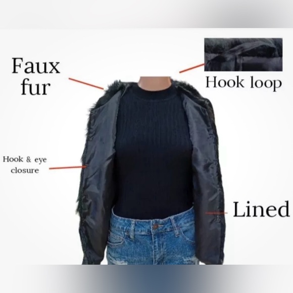 Say What? Women's Faux Fur Black Vest - Picture 2 of 6